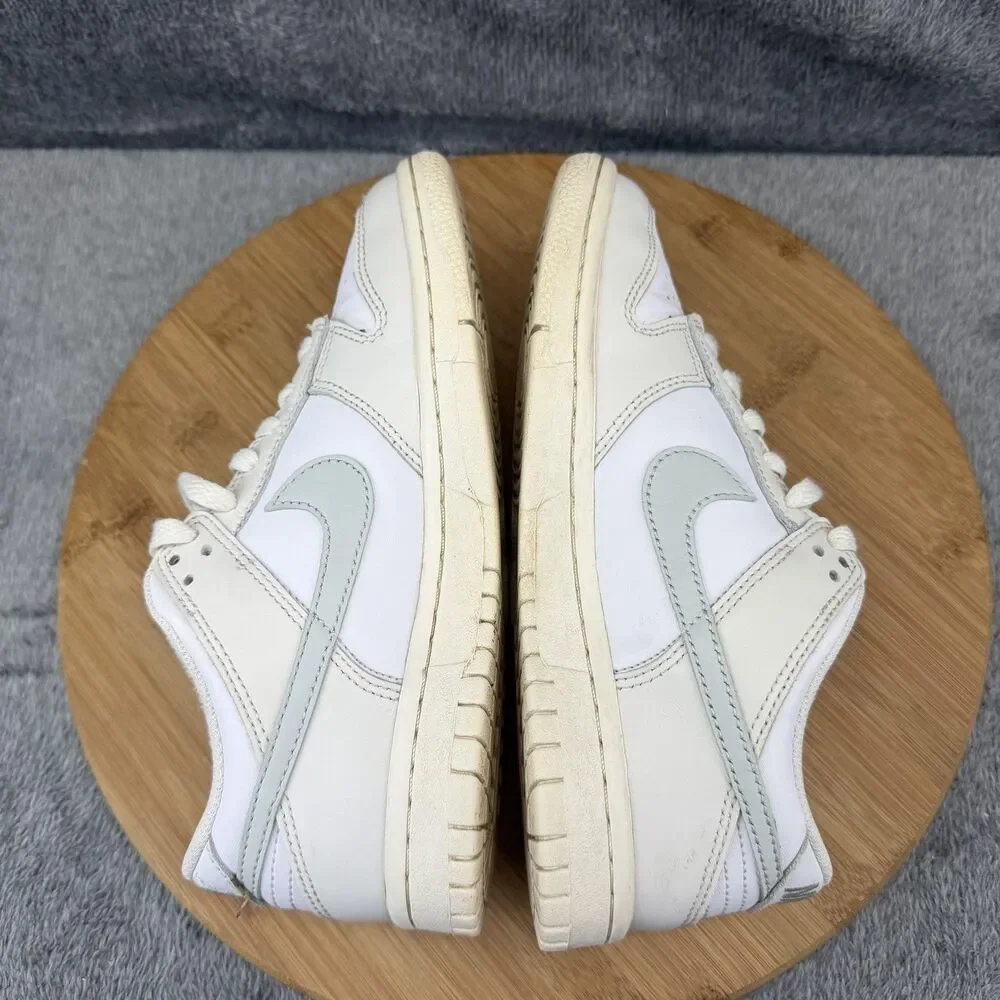 Nike Dunk Low Shoes Boys Size 4.5Y White Leather Casual Sneakers FB9109-109